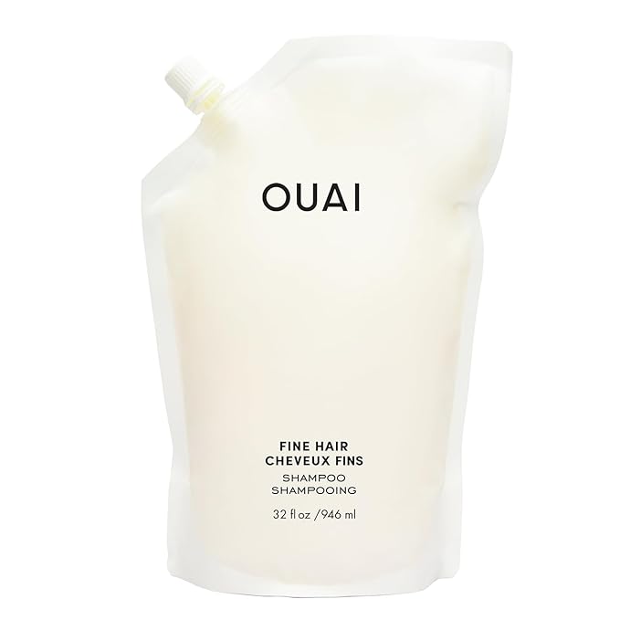 OUAI Fine Shampoo Refill - Volumizing Shampoo with Strengthening Keratin, Biotin & Chia Seed Oil for Fine Hair - Delivers Weightless Body - Paraben, Phthalate & Sulfate Free Hair Care (32 Fl Oz)