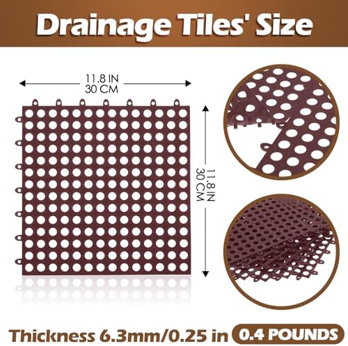 Tinideya 50 Pcs Rubber Outdoor Tiles 11'8 x 11'8 Inches - Image 2
