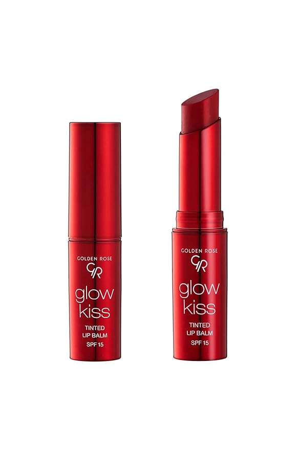 Golden Rose Cosmetics Glow Kiss Tinted Lip Balm with SPF15, Vegan Formula (Cherry Juice)