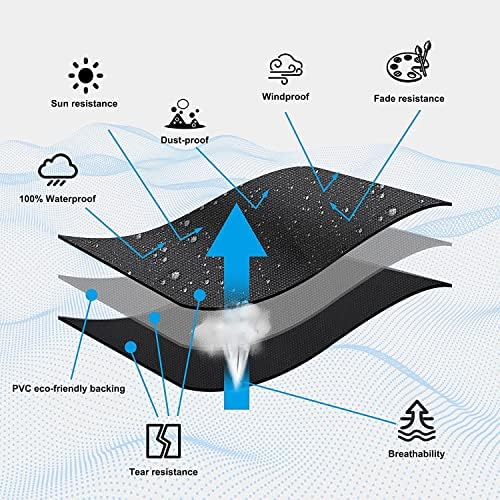 Patio Table Cover 100% Waterproof, 96.4x63.7x27.9 inch Outdoor Table Cover - Image 3