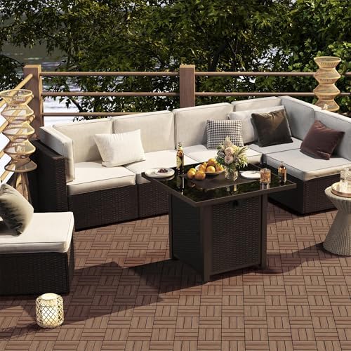 Yaheetech 54PCS Acacia Wood Deck Tiles Interlocking Patio Flooring - Image 2