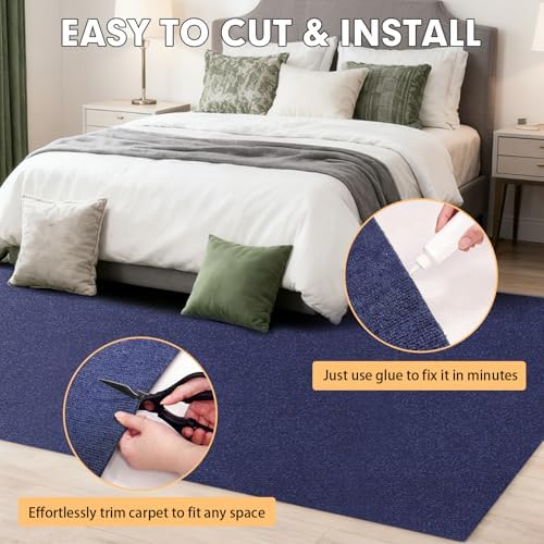 Grefinity Marine Carpet, 5 FT x 25 FT Deep Blue Indoor Outdoor Carpet - Image 6