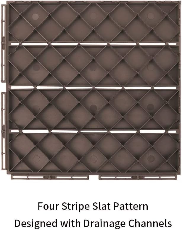 domi outdoor living Patio Deck Tiles, 12 x 12 inches Composite Interlocking - Image 4