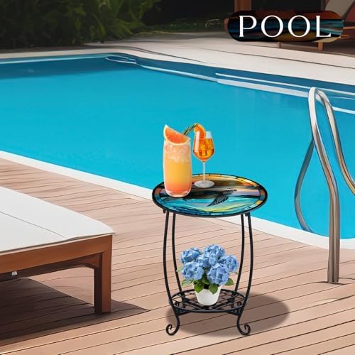 Cinnvoice Outdoor Side Table Small End Patio Porch Table - Image 6