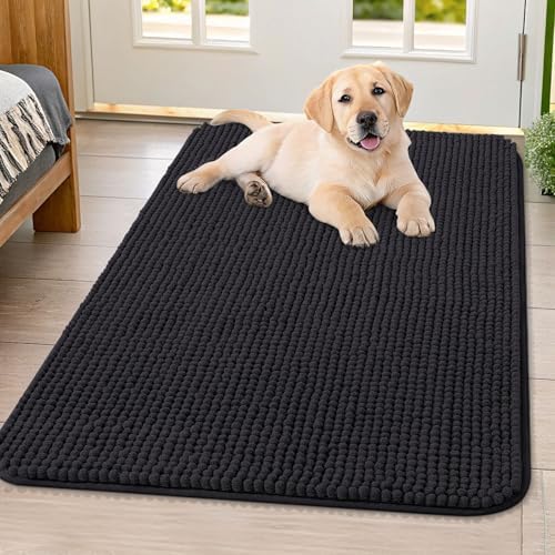 Smiry Dog Door Mat for Muddy Paws 40x32, Absorbent Low-Profile Doormats by Smiry