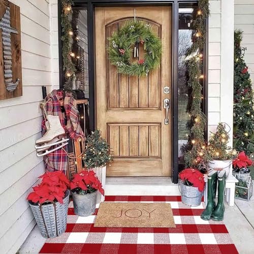 Christmas Plaid Outdoor Rug, Layering Rug - Image 2