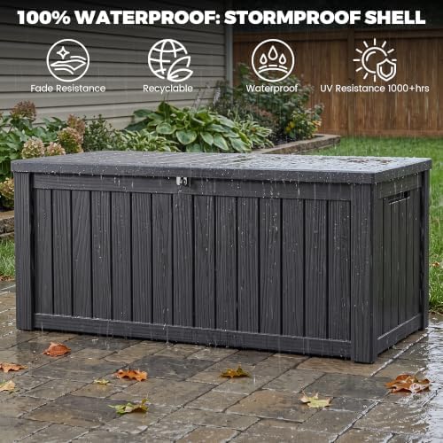 Outdoor Storage Box, 150 Gallon Waterproof Deck Box - Image 5