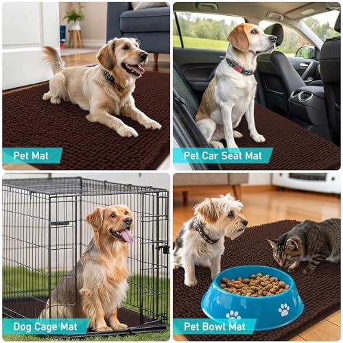 OLANLY Dog Door Mat for Muddy Paws 45x27, Super Absorbent Chenille Mud Mat - Image 7