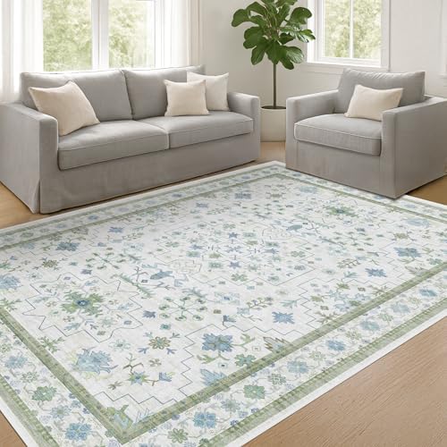 Hazo Haus Cream Oushak 6x9 Bedroom Rug - Image 6
