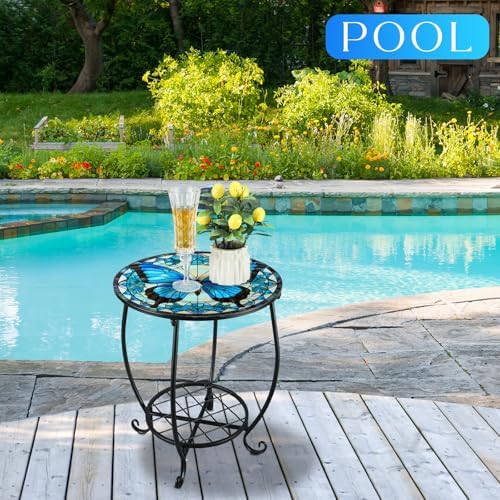 Cinnvoice Outdoor Side Table Small End Patio Porch Table - Image 6