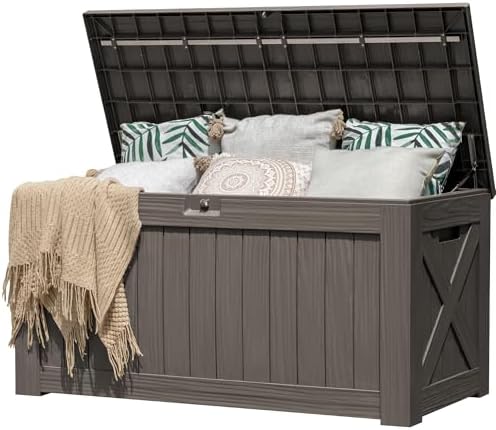 Flamaker Internal 120 Gallon Deck Box Waterproof, Large Outdoor Storage Box by Flamaker