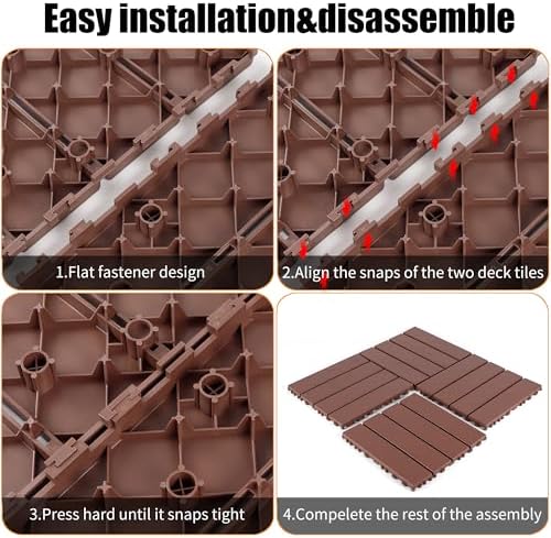 44 Pack Plastic Interlocking Deck Tiles - Image 6