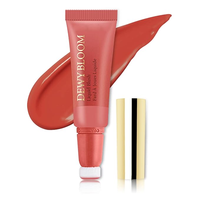 Blush Beauty Wand,Matte Face Blush Contour Wand with Cushion Applicator,Smooth Creamy Liquid Blush Wand,Blendable Blush Rouge Stick for Cheek,Cruelty-free,105 Ardour,Brownish Red