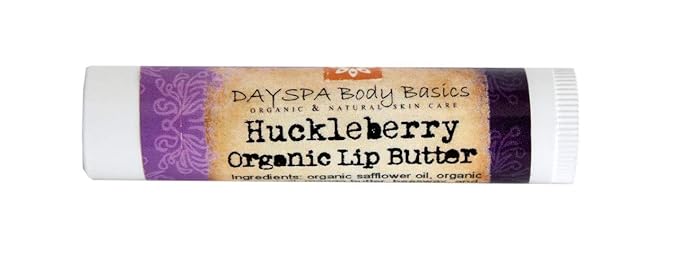 Huckleberry Lip Butter - Organic Cold-Pressed Oils & Beeswax to Soothe & Protect - Lip Balm Handmade in USA by DAYSPA Body Basics