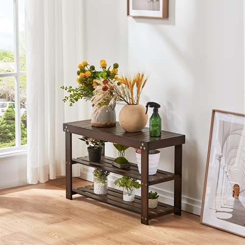 Pipishell 3 Tier Bamboo Shoe Rack Bench - Image 6