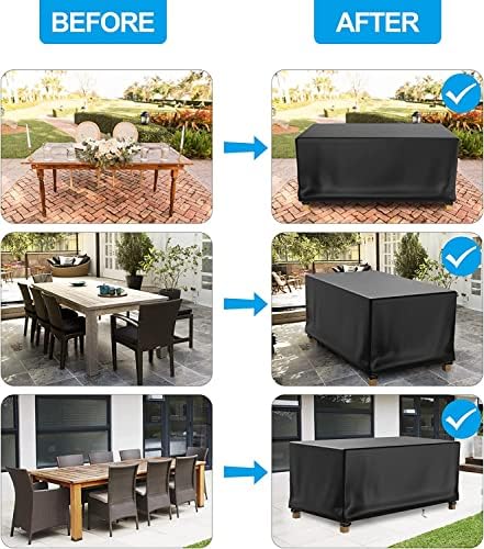 Patio Table Cover 100% Waterproof, 96.4x63.7x27.9 inch Outdoor Table Cover - Image 5