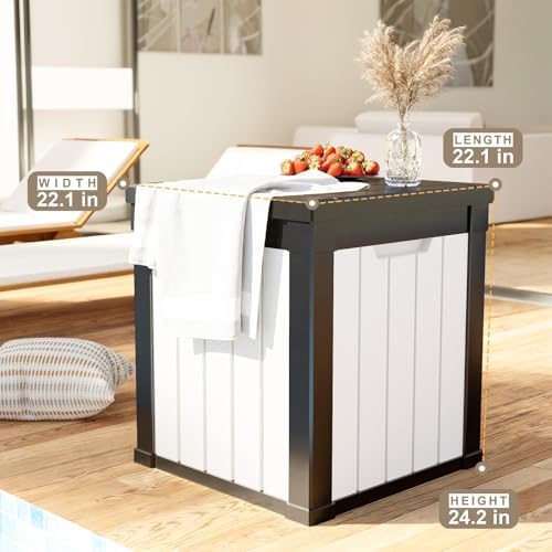 PatioZen 50 Gallon Resin Deck Box, Lockable Outdoor Storage Box - Image 5