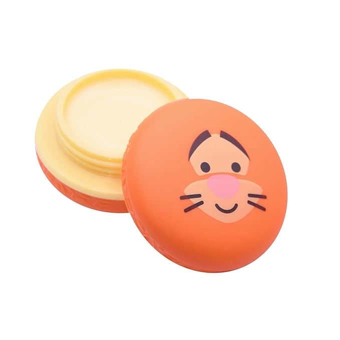 The Crème Shop x Disney Macaron Lip Balm Winnie The Pooh Lemon Honeycomb Crème Korean Scented Pocket Portable Vitamin E Shea Butter (Tigger (Mango Peach))