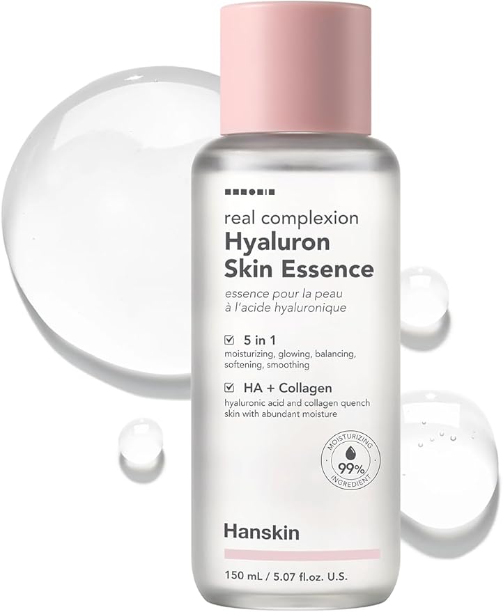Hanskin Hyaluron Skin Essence, Hydrating Facial Astringent Toner for Dry, Dull, Sensitive Skin - Hyaluronic Acid Collagen Moisturizing Purifying Paraben-Free Korean Skincare [5.07 fl. oz.]