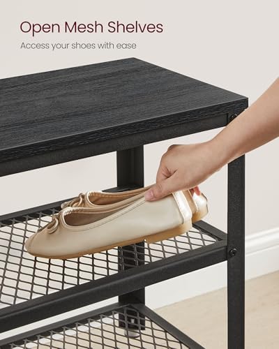 VASAGLE 3-Tier Shoe Rack, Storage Bench - Image 5