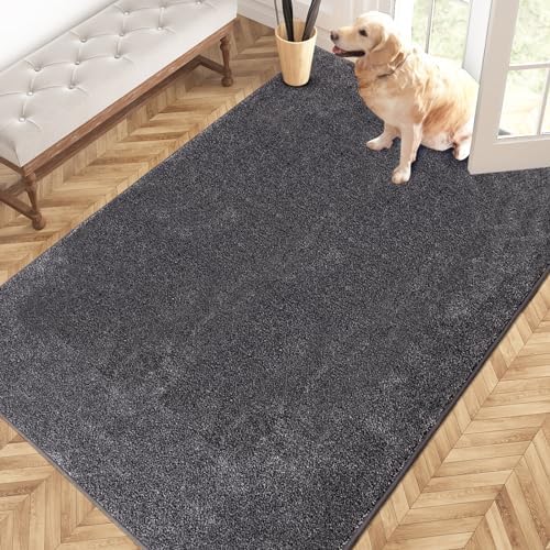 PURRUGS Area Rug, Light Grey-Dark Grey by PURRUGS