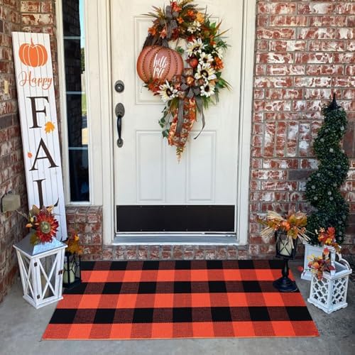 Buffalo Plaid Outdoor Rugs, Layering Rug by BOTTA