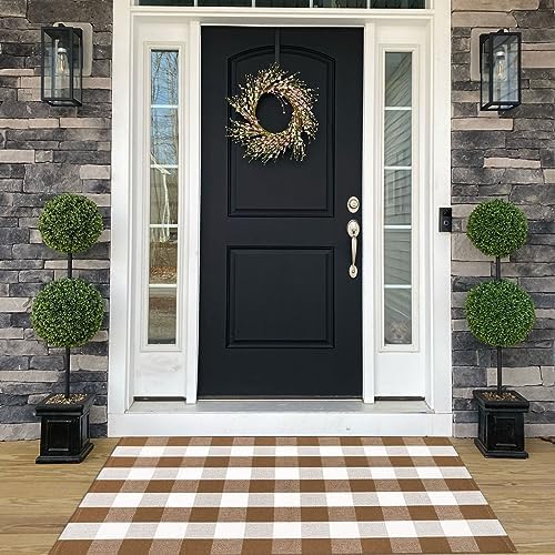 Bottalive Buffalo Plaid Outdoor Rugs, Layering Rug by BOTTA