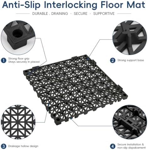 Interlocking Drainage Tiles 50PCS Modular Interlocking Cushion 12" x 12" - Image 5