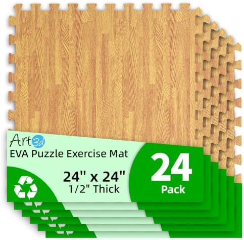Art3d 24-Pack 24"x24" EVA Interlocking Exercise Mats, 96 Sq.Ft by Art3d