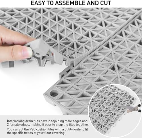 MAXWAVE 18 Pack 12" x 12" Modular Interlocking Floor Mats, Soft PVC Non-Slip - Image 4