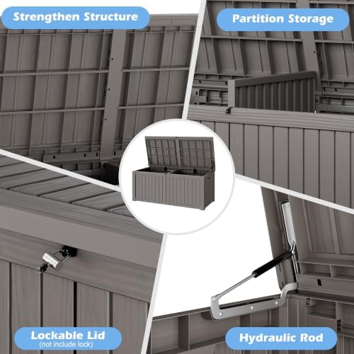 Outdoor Storage Box Waterproof, 200 Gallon Deck Box - Image 5