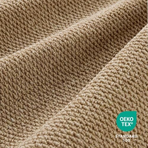 Large Faux Jute Area Rug 8'x10', Warm Taupe Rustic Farmhouse Rug - Image 3