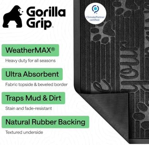 GORILLA GRIP WeatherMAX Door Mat, Indoor Outdoor Use - Image 2