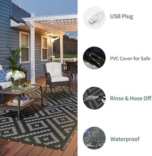 GENIMO Outdoor Rug, Waterproof Plastic Rugs - Image 5