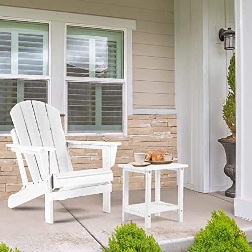 Apolimi Adirondack Outdoor Side Table, 2-Tier Sturdy Patio End Table Weather - Image 2
