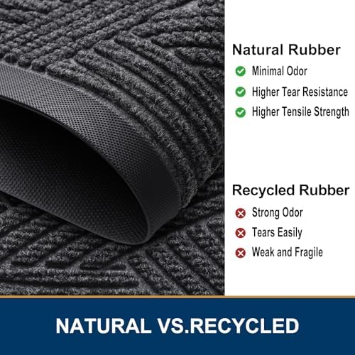 Smiry Front Door Mat Outside Entrance, Low Profile Rubber Doormat - Image 5