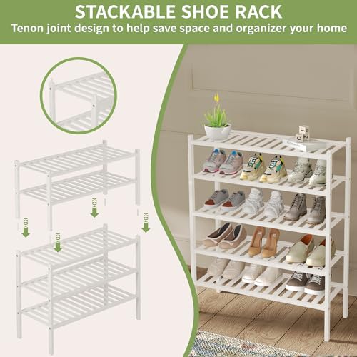 ROMGUAR CRAFT 3 Tier Bamboo Shoe Rack - Image 5