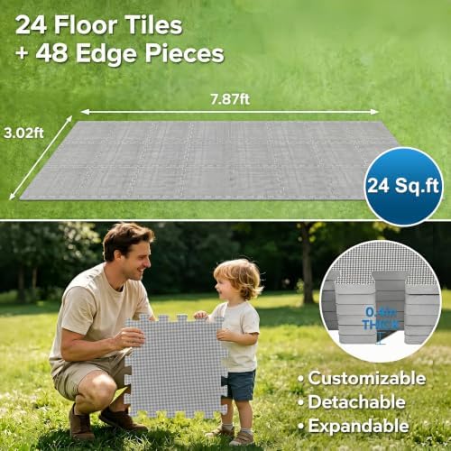 BEAUTYOVO Interlocking Pool Pad 24 Sq Ft, 0.4in Thick EVA Foam - Image 7