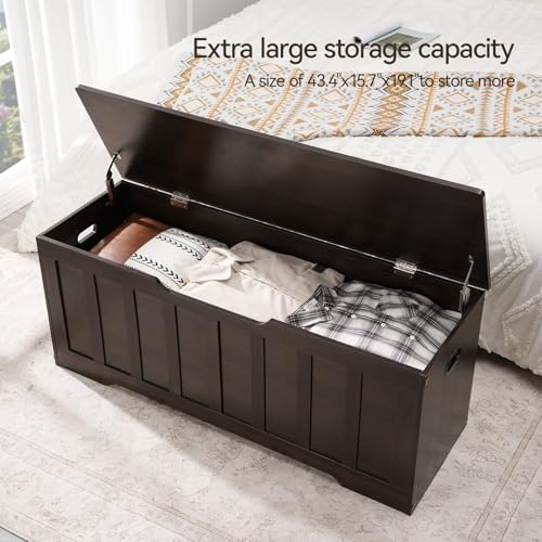 VANKILEY 47.2" Storage Chest Extra Large, Wooden Storage Trunk - Image 4