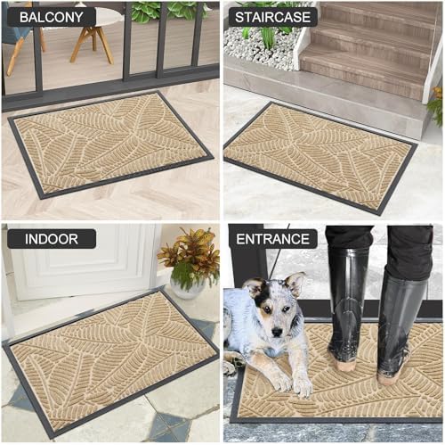 Colorxy Waterproof Front Doormat, Sturdy Natural Rubber Door Mat - Image 6