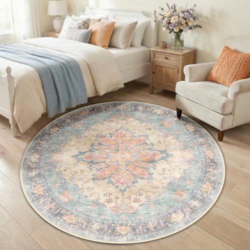 RELEANY Washable Area Rug, Round 5ft - Image 2
