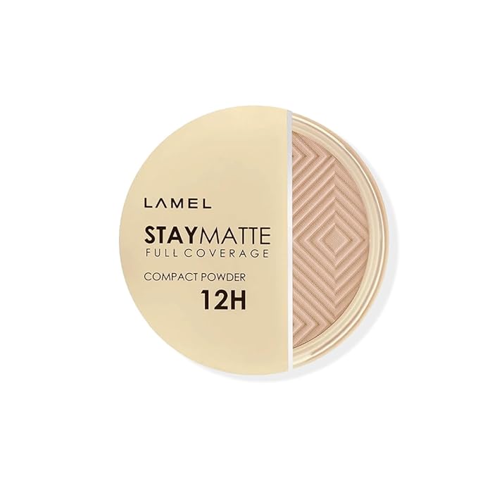 Lamel Stay Matte Compact Powder - Light Natural Coverage - Universal Neutral Undertone - Cruelty Free - Beige - N.404