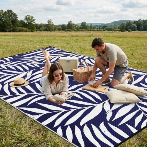 Smiry Outdoor Rug 8x10 ft Waterproof Reversible Leaf Mat - Image 4