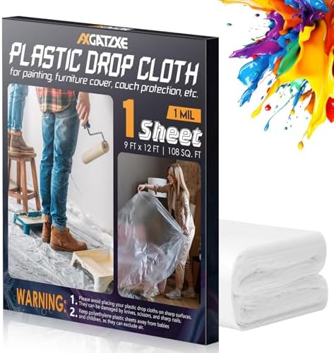 Axgatoxe 12 x 9 Ft Plastic Drop Cloths by AXgatoxe