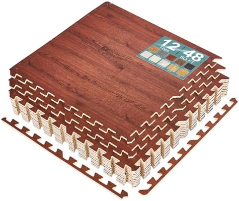 Sorbus Interlocking Wood Grain Foam Floor Tiles by Sorbus