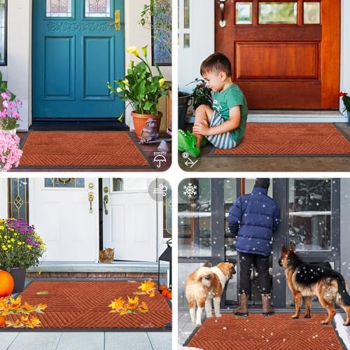 Smiry Front Door Mat Outside Entrance, Low Profile Rubber Doormat - Image 7