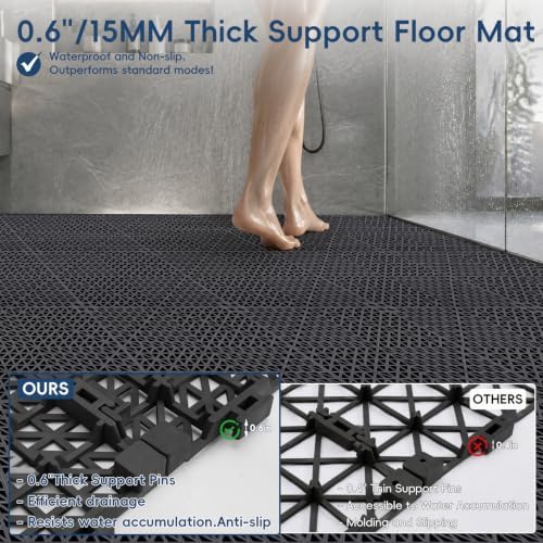 Interlocking Drainage Tiles 50PCS Modular Interlocking Cushion 12" x 12" - Image 3