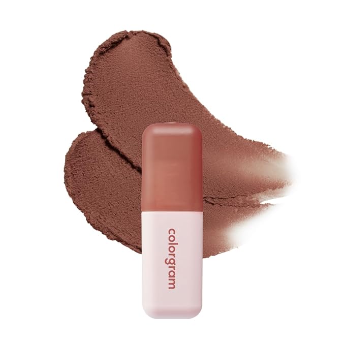 COLORGRAM NUDE BLUR TINT 08 HIP CHOCOLATE | Soft Velvet Matte Lip Stain & Cheek Tint | Lightweight Blurring Tint for a Smooth & Airbrushed Finish | 24H Hydration, Long-Lasting & Non-Sticky Formula