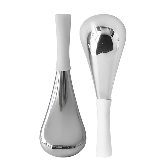 Ice Globes for Face & Eyes, Unbreakable Stainless Steel Cryo Sticks for Beauty Routines, Facials Cold Roller Cooling Globes for Puffiness, Wrinkles, Dark Circles, Headaches(White)