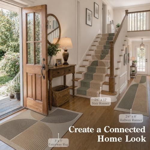 Lahome Rainbow Long Runner Rug for Hallway, 2.5x12 Natural Stair Runner Rug - Image 5